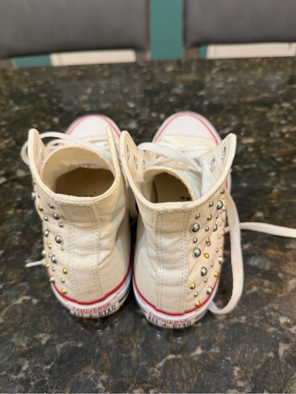 Converse White Women's High-Top Canvas Sneakers - Picture 3 of 5
